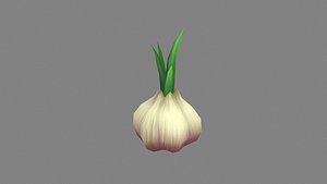3D model Sprouted garlic Low-poly 3D model