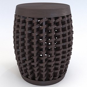 woven sienna stool cyan 3D