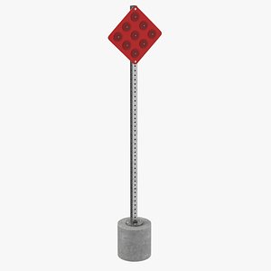 End of road Object marker Red and Yellow(1) 3D model