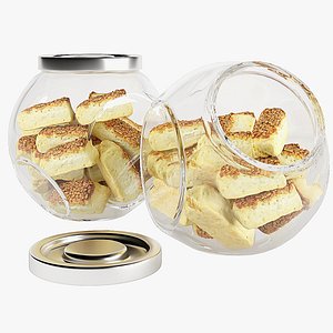 3D model Glass jar cookie content 06