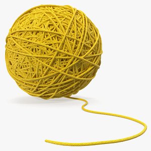 3D yellow thread ball