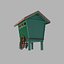 Bali Cafe Tiny Garden House Low-poly modèle 3D