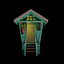 Bali Cafe Tiny Garden House Low-poly modèle 3D