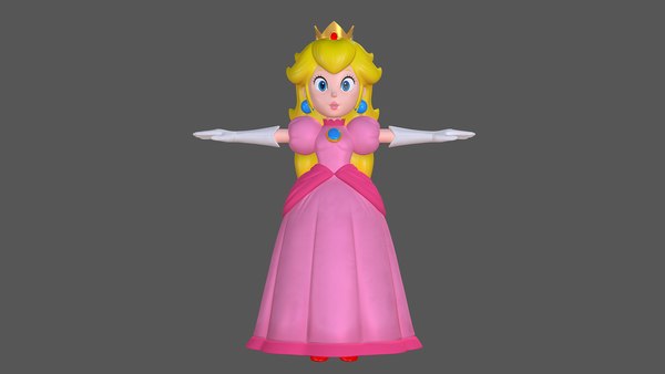 Imagen de cuerpo completo de Super Mario de Princess Peach en 3D · Creative  Fabrica