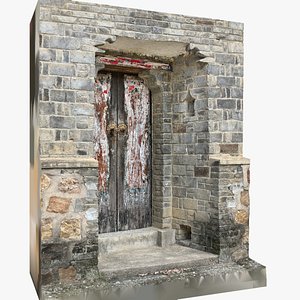 3D Chinese style rural house gate 3d scan