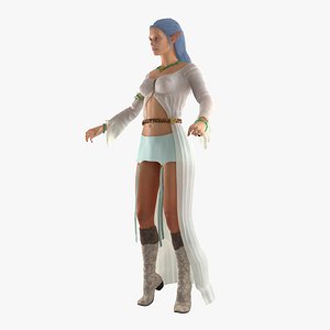 3d model female elf rigged 2