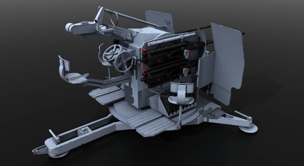 Modele 3d De Flak Allemande mm 38 Vierling Turbosquid