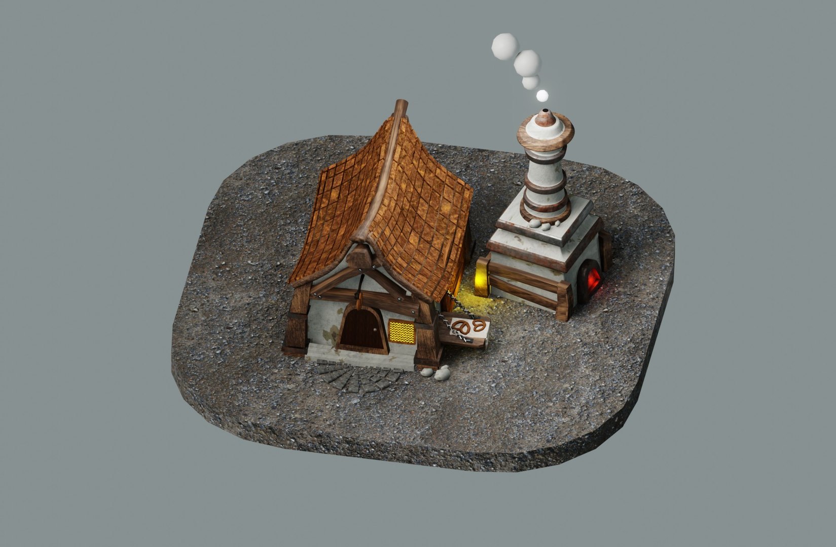3D Medieval Bakery Blender Model - TurboSquid 1994510