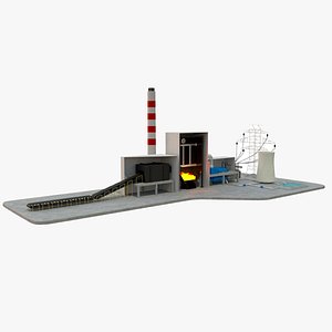 3D model coal power station diagram