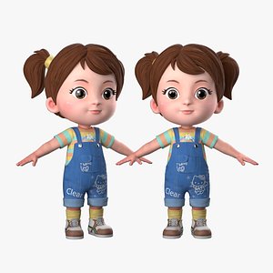 3D Cartoon girl model