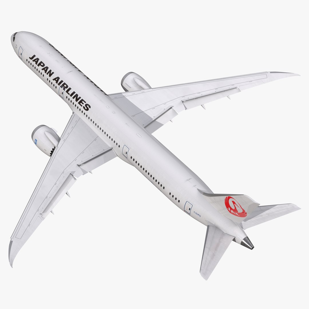Boeing 787-9 Dreamliner Japan Airlines Rigged 3D model preview