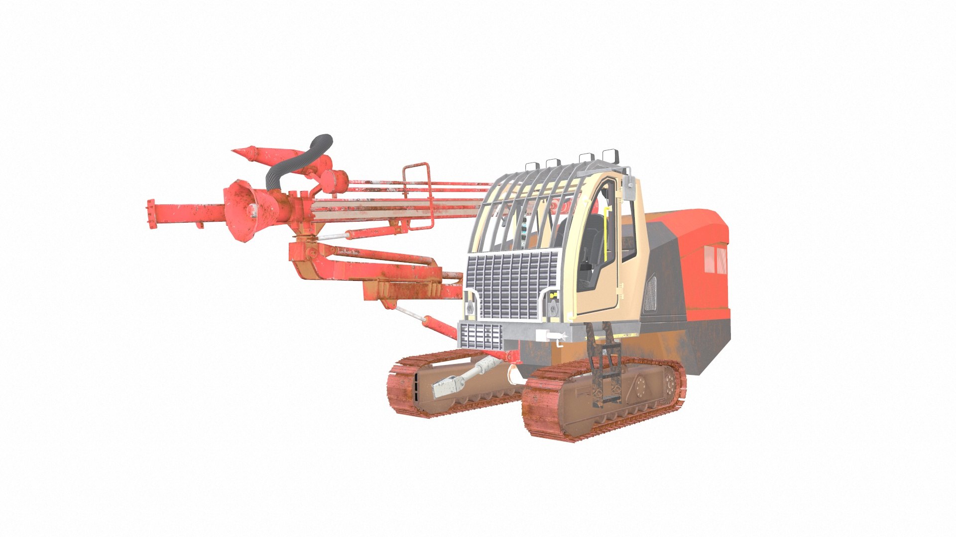 3D Rotary Drilling Rig Orange Rigged PBR Model - TurboSquid 2341674