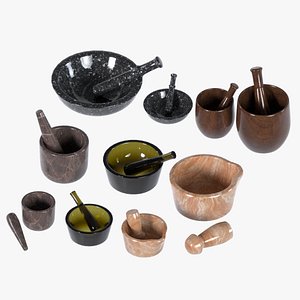 3D mortar and pestle set
