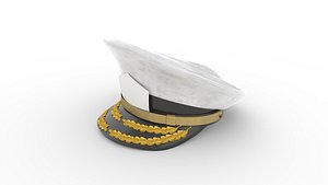 Navy Admiral Cap Hat Man 3D model