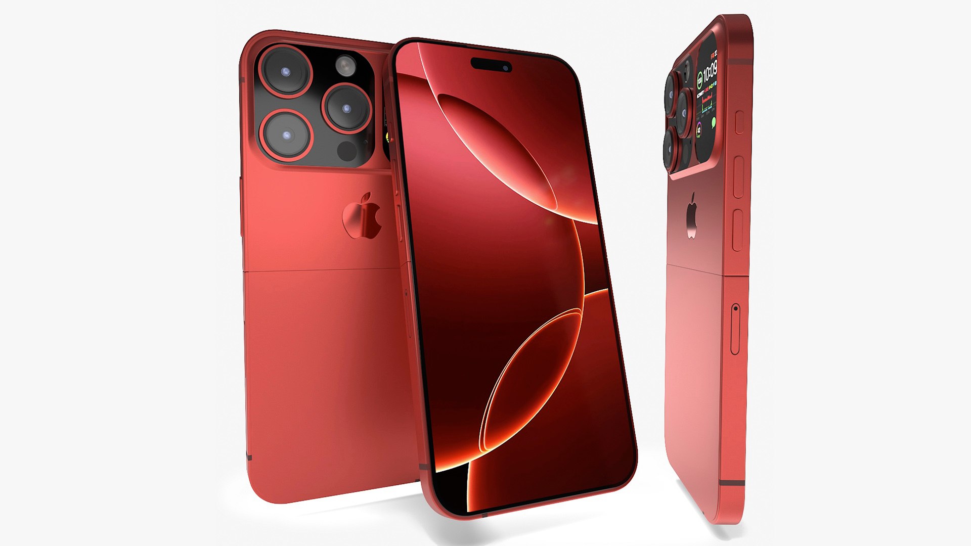 Apple iPhone Flip Crimson Red 3D model preview