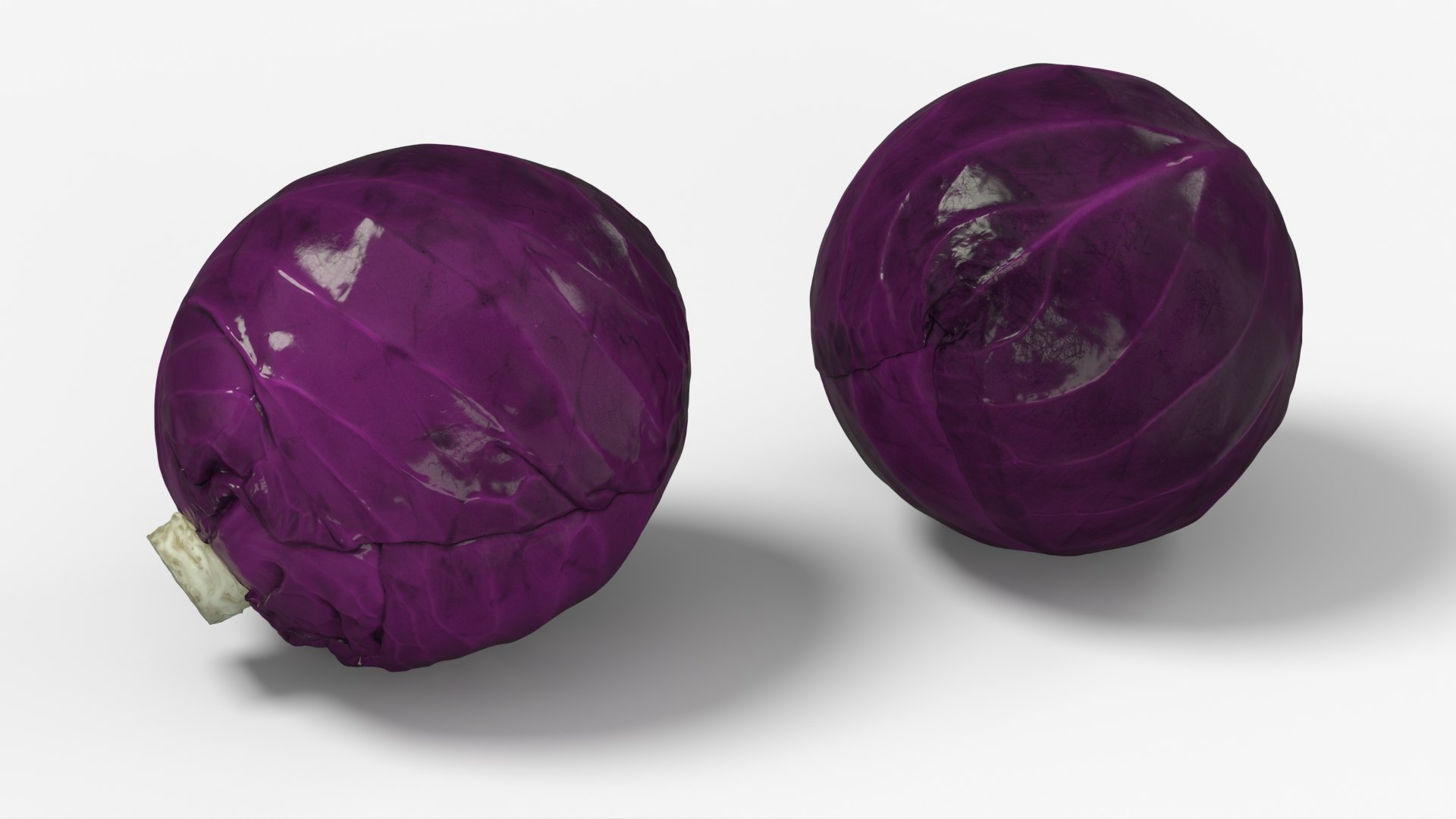 Purple Cabbage Whole Vegetable Fresh Purple 3D model preview