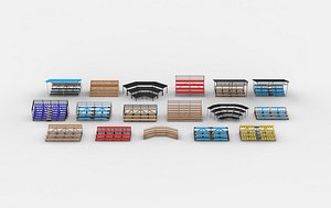 3D all portable stage set 3D model model