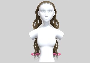 Ribbon Braids Hair 3D