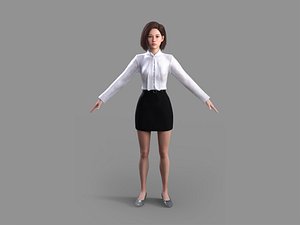 3D virtual character model with binding realistic figures beaututiful woman digital human  professio 3D model