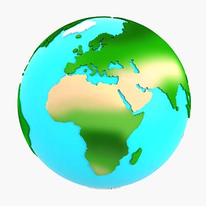 Cartoon lowpoly planet Earth