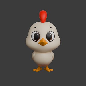 3D Chicken Cartoon 02