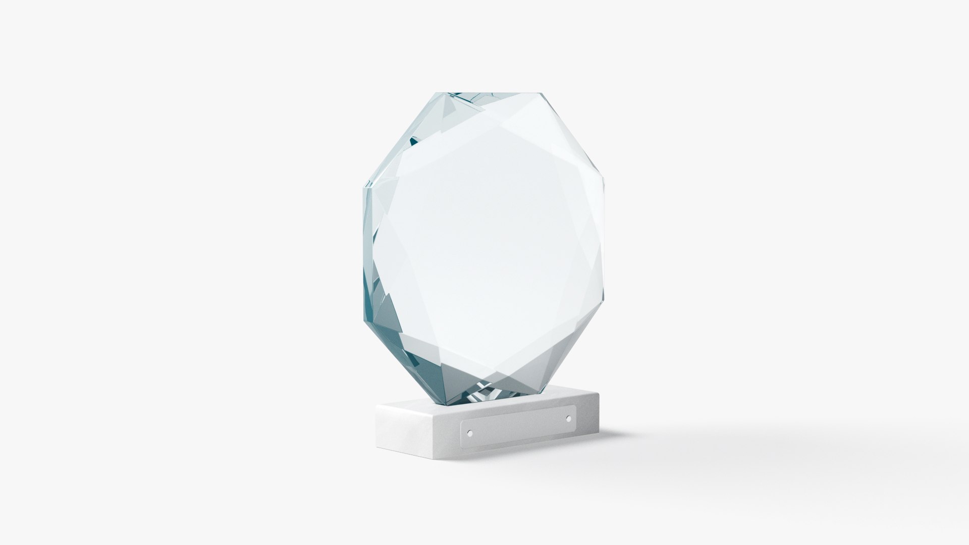 Octagon Glass Award Trophy Crystal Plaque Trophies 3D Model