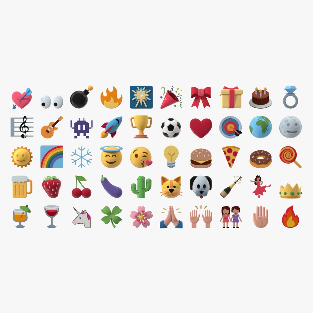 Emojis Set 3D model preview
