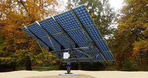 3D Solar Tracker Pole-2x4 Panel Layout-SOLAR-SIM V01 model