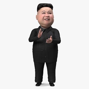 Cartoon Kim Jong Un Applaud 3D model