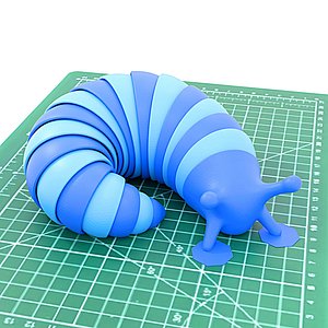 3D Cute Flexi Slug Toy model