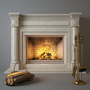 Fireplace Charlotte with fireplace tools