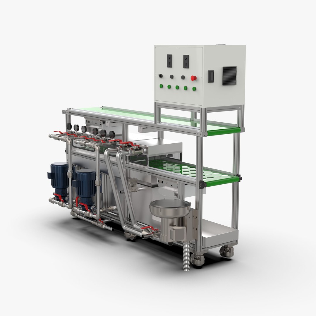 3D Automatic Hardware Cleaning and Conveying Machine - TurboSquid 2038328