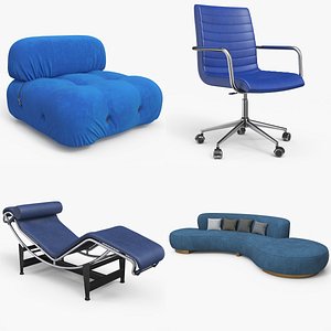 Blue Lounge Chair Collection model