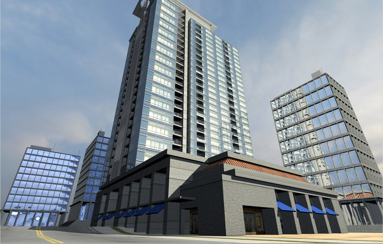 3d model skyscraper apartment building office