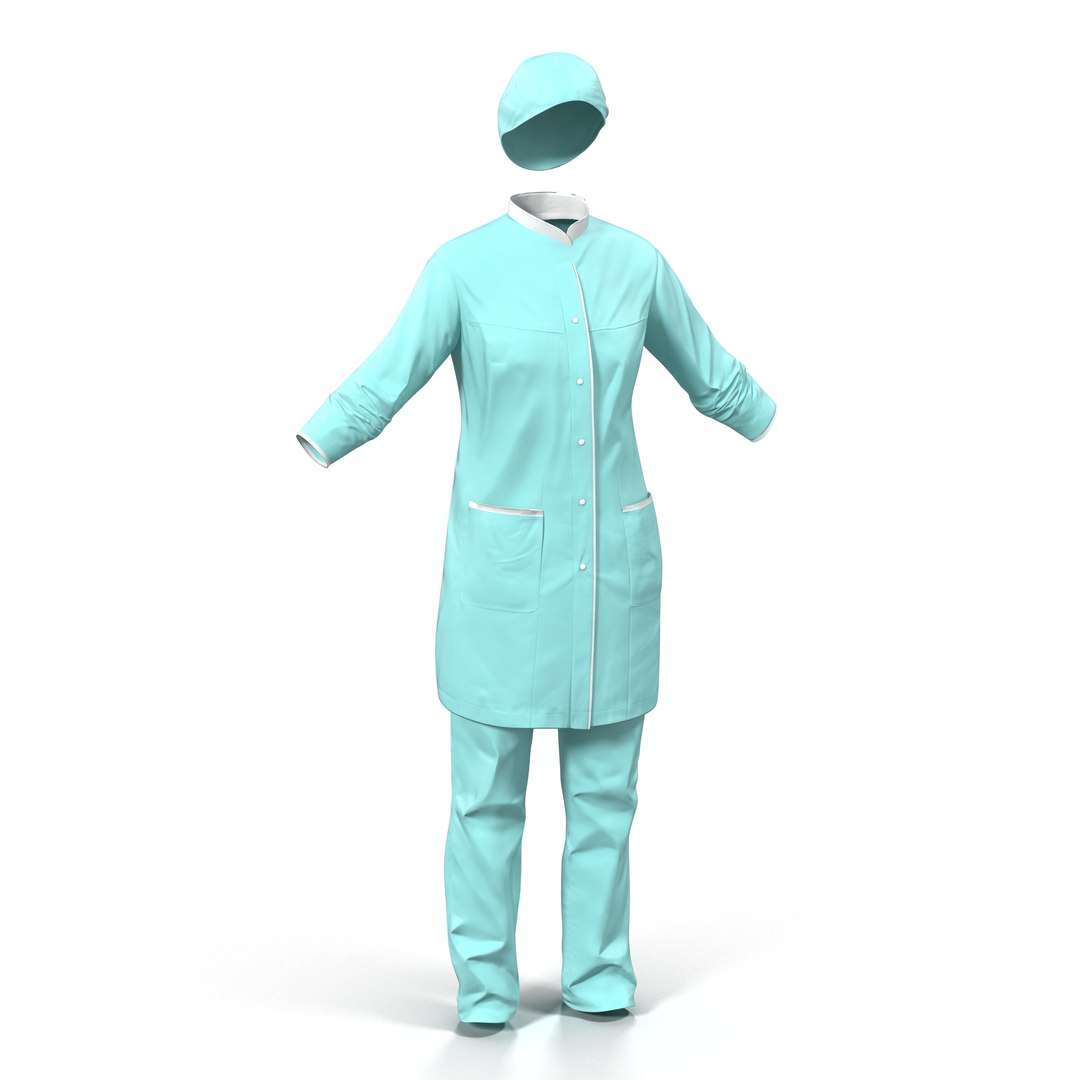 Female Surgeon Dress 3 3D Model 3D model preview