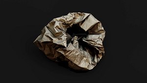 3D crumpled paper bag trash pt2 PBR photogrammetry