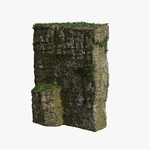 3D Rock Mossy Cliff model