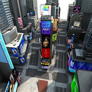 Manhattan District Times Square B Low Poly 3D model