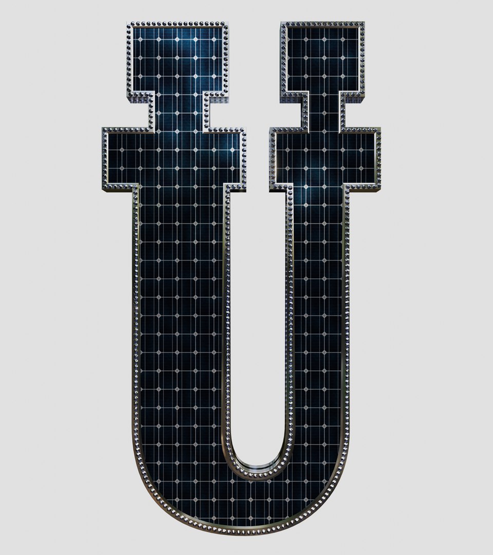 3D Solar Panel Letter - U Model - TurboSquid 2242445