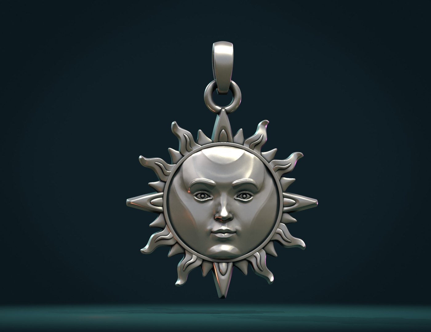 Sun Face Pendant 3D Model - TurboSquid 1538749