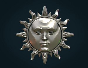 sun face pendant 3D model