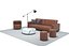 Leather sofa set 3D model