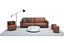 Leather sofa set 3D model