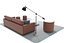 Leather sofa set 3D model