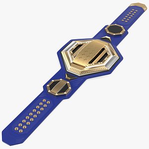 gold champion belt lies 3D model