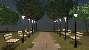 Night park 3D model