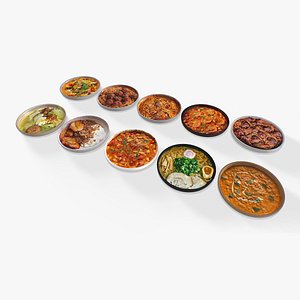 3D model Food In a plate pack 3