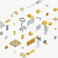 Equipment for Kindergarten and Childrens rooms - Pack of revit families - Revit family model