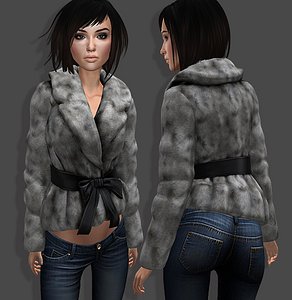 jacket fur belt 3D model