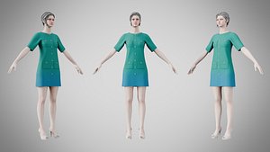 3D model Dress 46 Pine Green